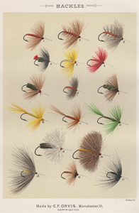 ANTIQUE PRINT OF FISHING FLIES FROM 1892